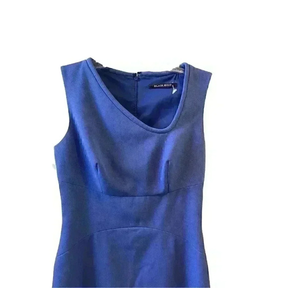NWT BLACK HALO SHIFT BLUE SLEEVELESS Asymmetrical neck DRESS SIZE 2/4 XS - Picture 2 of 14